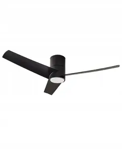 Griestu ventilators ar lampu Beliani CANETE modelis 625291 — LED, melns, ar tālvadību