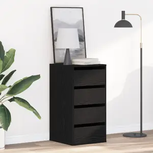 Atvilktņu skapis VidaXL stūra skapis Melns ozols 40×41×76 cm koksnes bāzes materiāls