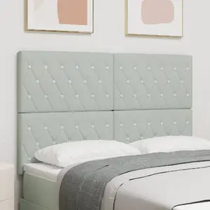 Изголовье VidaXL с LED-подсветкой, светло-серое велюровое, 80 см