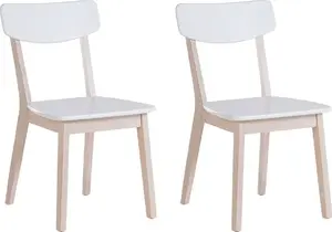Ēdamistabas krēslu komplekts Beliani Santos — 2 baltas krēsli, modelis 83806