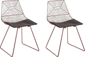 Dining chair set Beliani BEATTY — 2 metal chairs, gold-pink finish