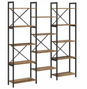 Стеллаж VidaXL Старое дерево 156 x 25 x 167.5 см — книжная полка открытая, деревянная отделка