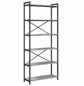 Книжная полка VidaXL 80 x 30 x 188 см, серый дуб sonoma