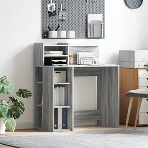 Стол VidaXL модель 869527 серый 90 см x 48 см компактный для дома и офиса