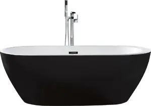 Отдельно стоящая ванна Beliani NEVIS 170 x 75 см черная