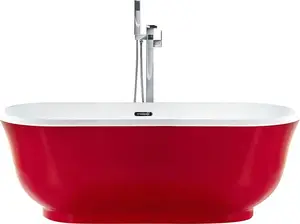 Freestanding bathtub Beliani Tesoro red — Beliani model 218852