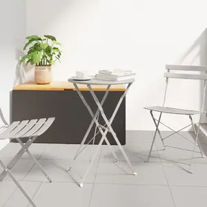 Salokāms bistro galds VidaXL 50 x 71 cm, bēšs, krāsots tērauds