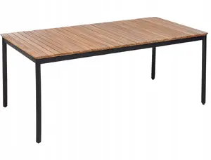 Āra ēdamistablo Beliani VALLESE 180 x 90 cm akācijas koks gaišā apdare