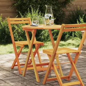 Salokāms apaļš dārza galds VidaXL modelis 4105491, cieta akācijas koksne, 60 x 72 cm