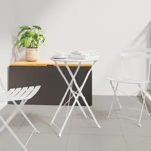 Saliekamais bistro galds VidaXL modelis 42002962 — balts, krāsotas tērauda virsma 50×71 cm