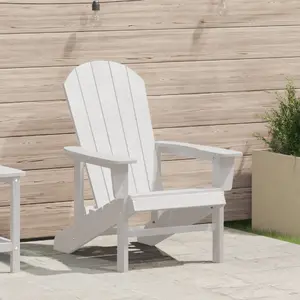 Садовое кресло Adirondack VidaXL модель 42006621, белое HDPE, 74×82×91 см