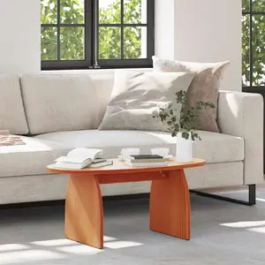 Журнальный стол VidaXL 80 x 40 x 35 см Масив сосны, восковое коричневое покрытие