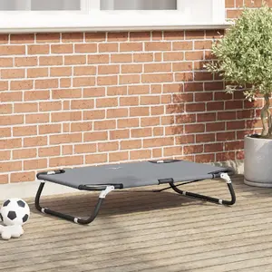 Dog Bed VidaXL folding light grey M, Oxford fabric and steel frame