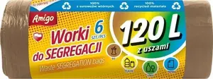 Waste segregation bags Politan Gosia 120 L, pack of 6, for bio-waste