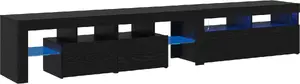 Тумбы под ТВ VidaXL 2 шт. с LED-подсветкой, черный дуб, MDF, 90x35x40 см
