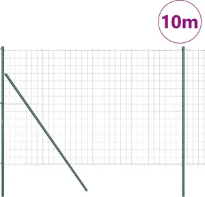 Ограждение VidaXL Euro Fence с 7 столбами 1,6 x 10 м оцинкованная сталь зеленое