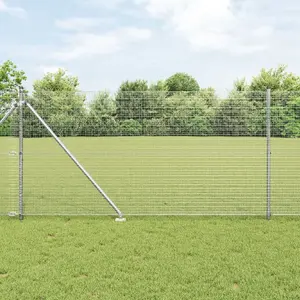 Fence panel VidaXL welded wire with 13 spike posts 1 x 25 m galvanized steel