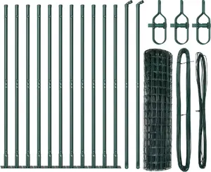 VidaXL Euro Fence с 13 столбами и фланцами 0,8 x 25 м Оцинкованная сталь