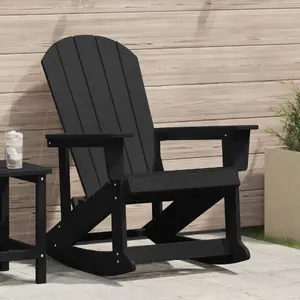 Krēsls VidaXL Adirondack šūpojošs HDPE 73,5x92x90 cm melns
