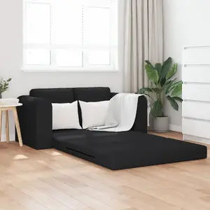 Диван-кровать 2 в 1 VidaXL 148×71×83 см Черная ткань — напольный диван с функцией кровати