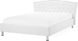Кровать Beliani METZ 160 x 200 см белая — размер матраса 160x200 см