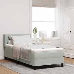 Кровать с матрасом VidaXL 90x190 см светло-серый велюр — VidaXL 3341444