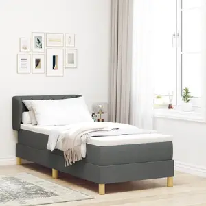 Кровать Box Spring с матрасом VidaXL 80x200 см тёмно-серый тканевый