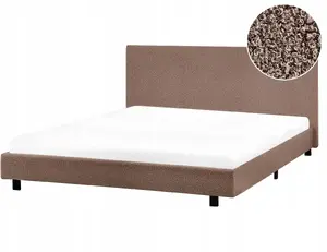 Кровать Beliani ALBI 180 x 200 см Коричневая - мягкая двуспальная кровать