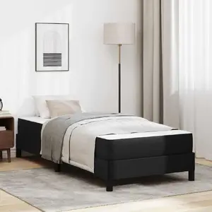 Кровать VidaXL модель 3398603 Черная 90 x 190 см Искусственная кожа