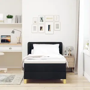 Bed with Mattress VidaXL 90x200 cm Fabric Black