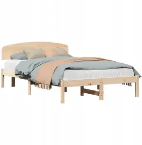 Каркас кровати с изголовьем VidaXL 120x200 см массив сосны