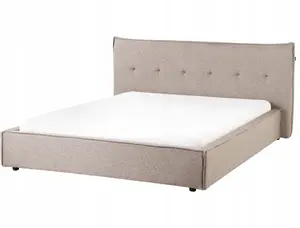 Кровать Beliani LESTRE 160 x 200 см, синтетическая обивка, бежево‑серая