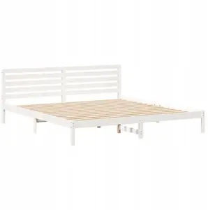 Каркас кровати с изголовьем VidaXL 200 x 210 см массив сосны белый