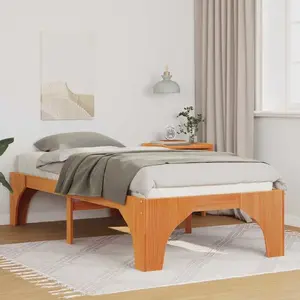 Каркас кровати VidaXL 90 x 190 см Коричневый Массив сосны