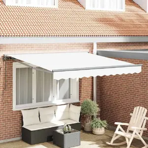 Выдвижная маркиза VidaXL 300x250 см белая — уличный навес, ручное управление
