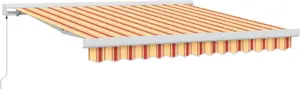 Ручная выдвижная маркиза VidaXL 300x250 см, жёлтая и оранжевая