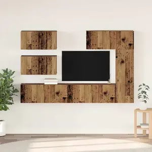 Набор ТВ-тумб VidaXL 6 шт. с полкой, эффект старого дерева, 30.5 x 30 x 90 см каждая
