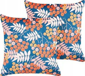 Decorative velvet cushion pair Beliani SUMAC 45 x 45 cm multicolour