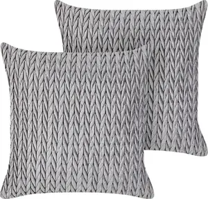 Decorative cushion pair Beliani ECLIPTA 45 x 45 cm, grey