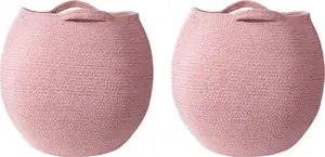 Storage baskets set Beliani PANJGUR — 2 cotton baskets, pink