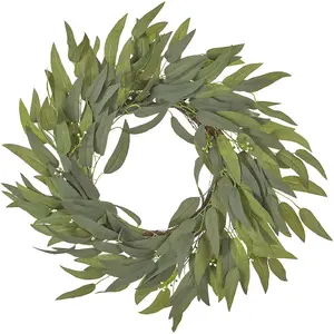 Decorative holiday wreath Beliani GAMRUN green artificial foliage 4 cm