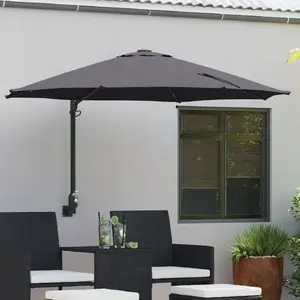 Outdoor Patio Umbrella VidaXL 248×248×148 cm Antracytowy/Czarny