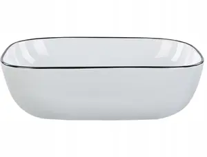 Bathroom countertop washbasin Beliani XERT 46×33 cm white ceramic