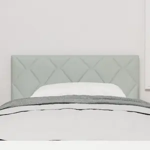 Изголовье с LED и декоративными блоками VidaXL, серый велюр, 100 см