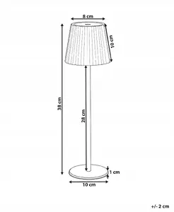 Table lamp Beliani POMBEIRO metal light blue – bedside/desk lighting, compact design