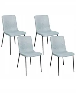 Dining chair set Beliani GLENDIVE — 4-piece, light blue upholstery