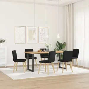 VidaXL ēdamistabas krēsli komplekts 6 gab., melna auduma apdare, modelis 3315627