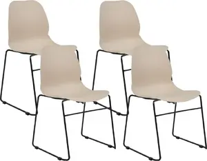 Dining chair set Beliani PANORA, 4 chairs, beige