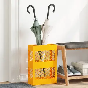 Parasol Stand VidaXL 868527 compact rectangular steel mustard