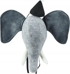 Wall decoration Beliani plush elephant BADOU grey — soft wall ornament